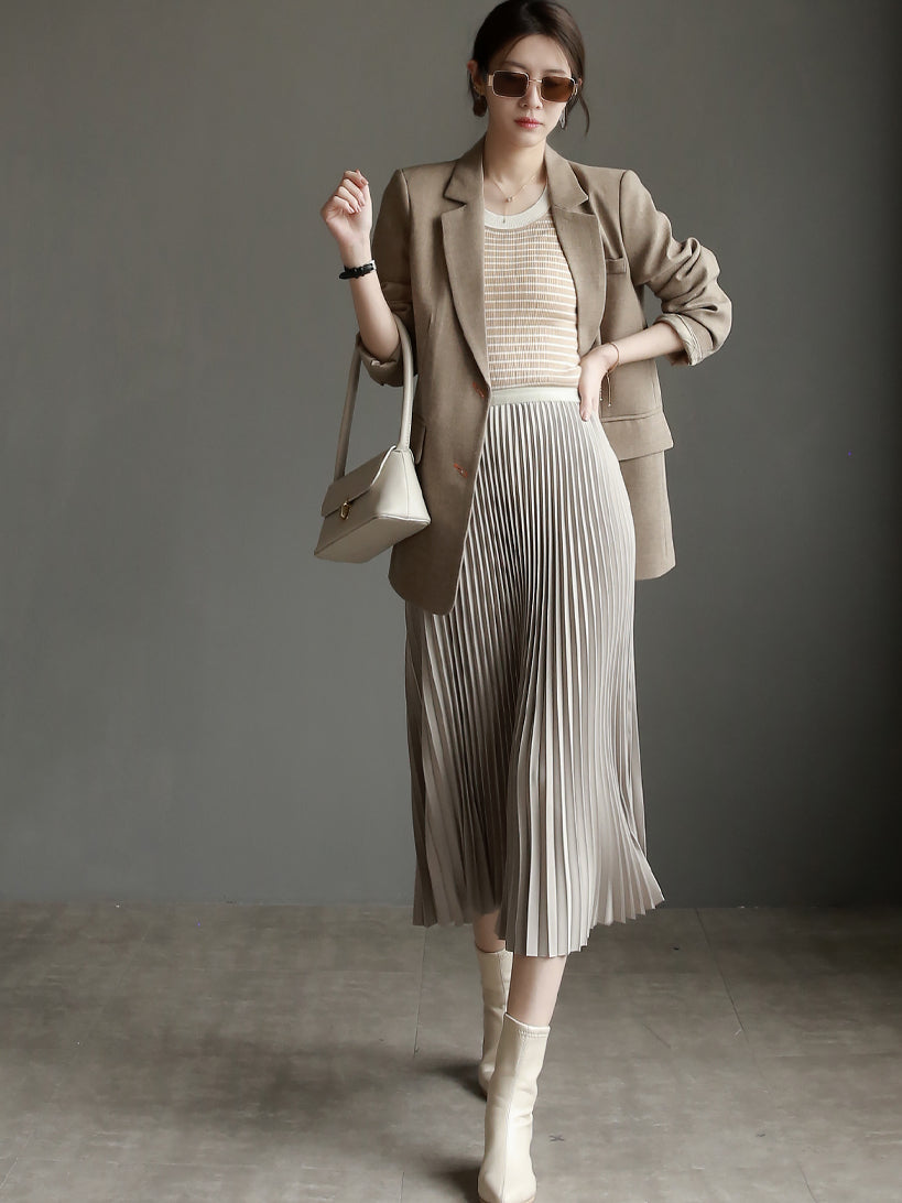 U-neck striped knit sweater_BDHL5818