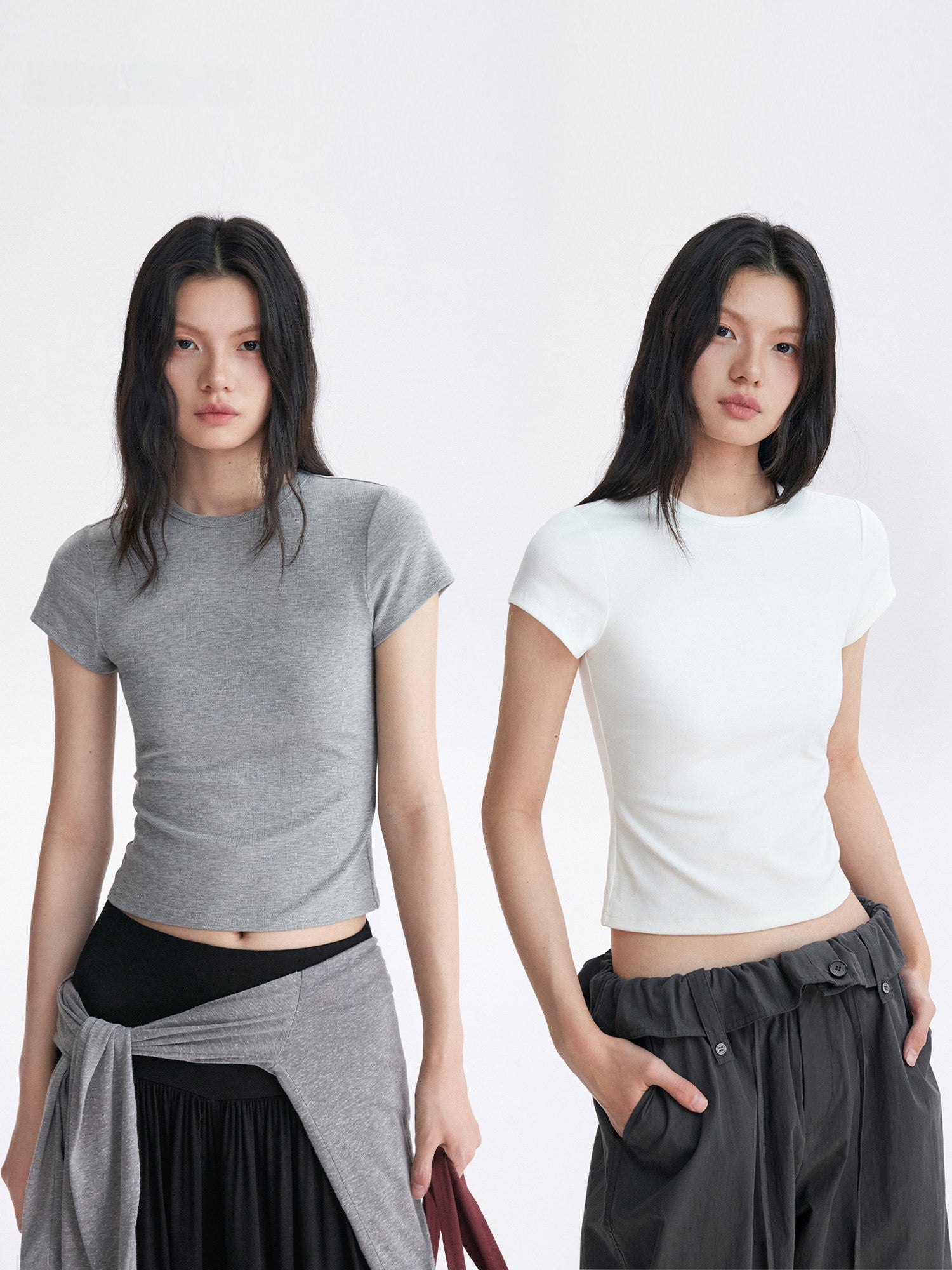 Cap-Sleeve Slim Crop Tee_BDHL8310