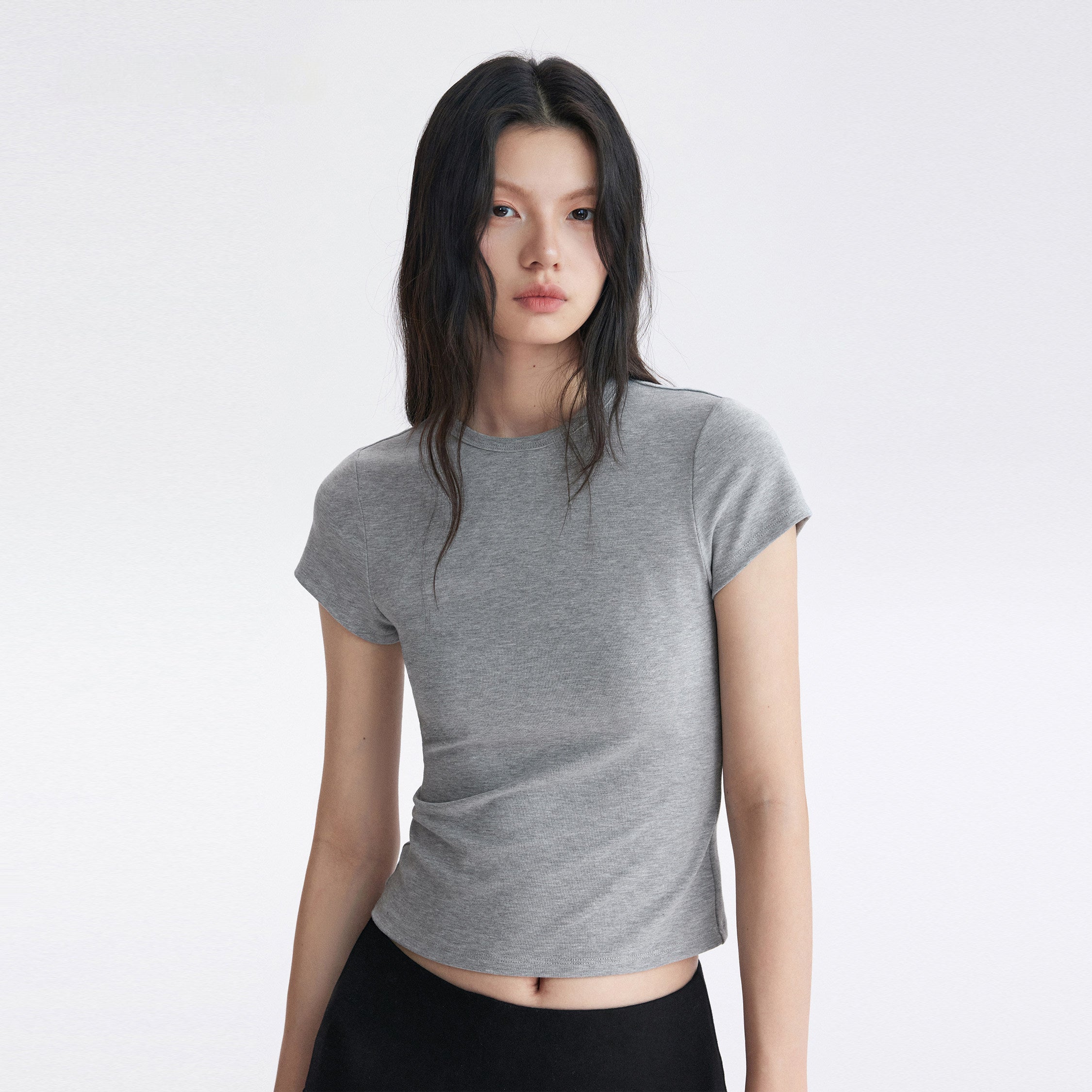 Cap-Sleeve Slim Crop Tee_BDHL8310