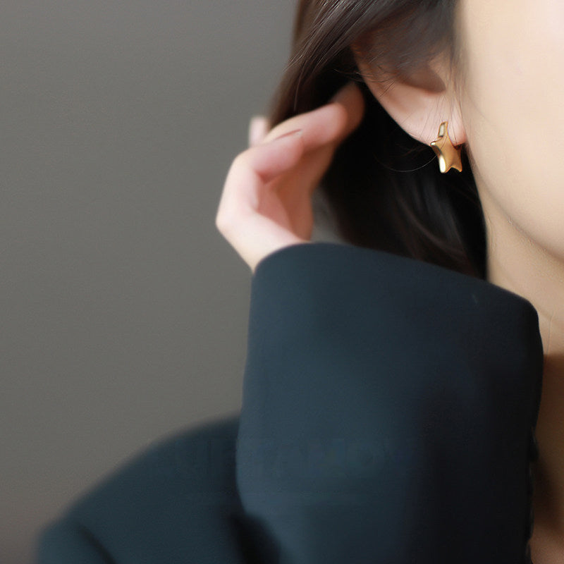 霧面星形耳環_BDHL8459