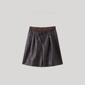 Faux Leather Wide Bermuda Shorts_BDHL8503