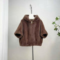 Faux Fur Hooded Zip Jacket_BDHL8506