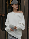 Loose One-Shoulder Sweatshirt_BDHL7743