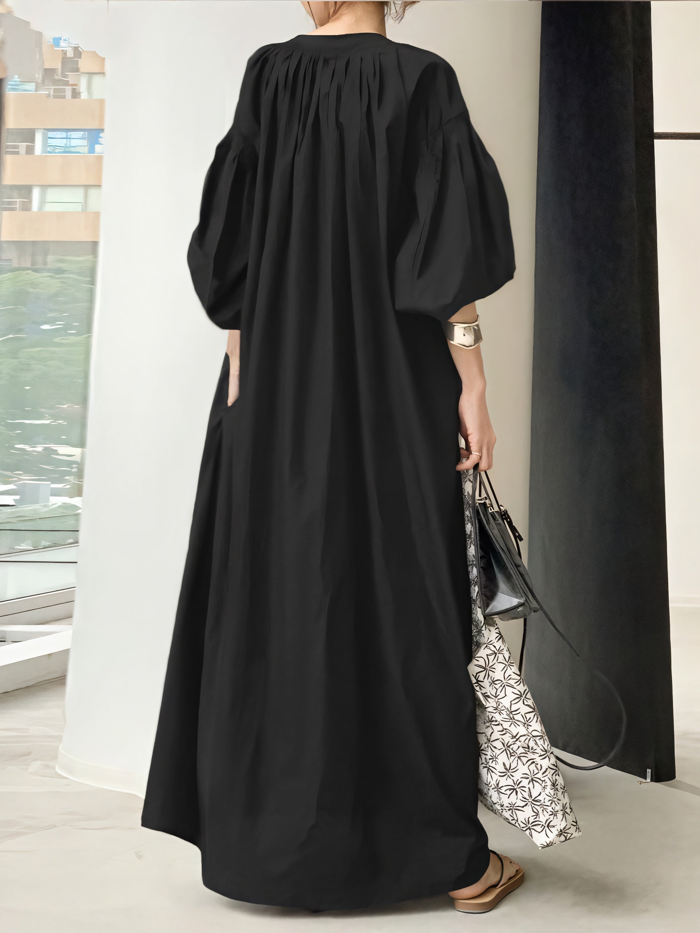 Stand Collar Sleeveless Dress_BDHL7224