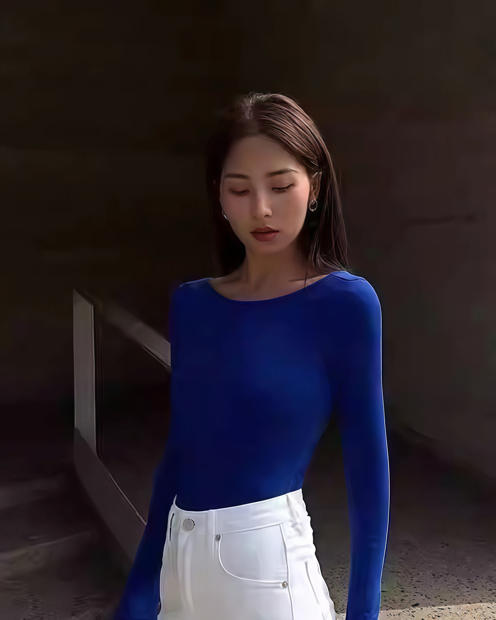 【即納】Oversized Open-Front Collarless Jacket_HL95642689