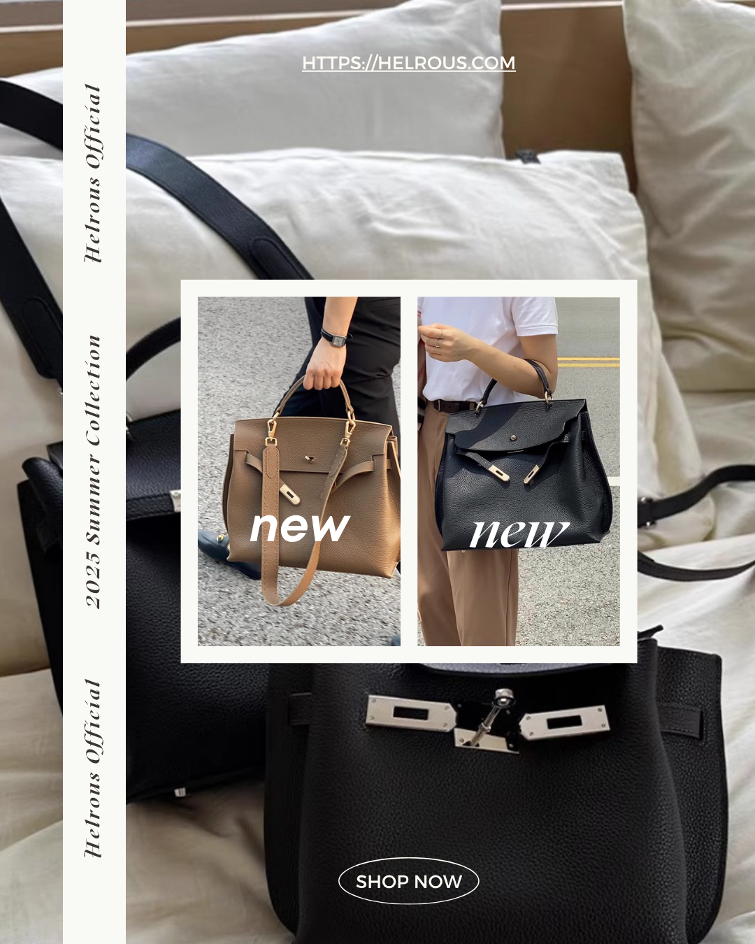 Structured Leather Shoulder Tote_BDHL7432
