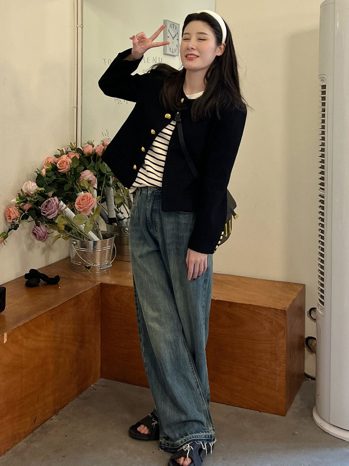 Classic Gold Button Jacket_BDHL7139