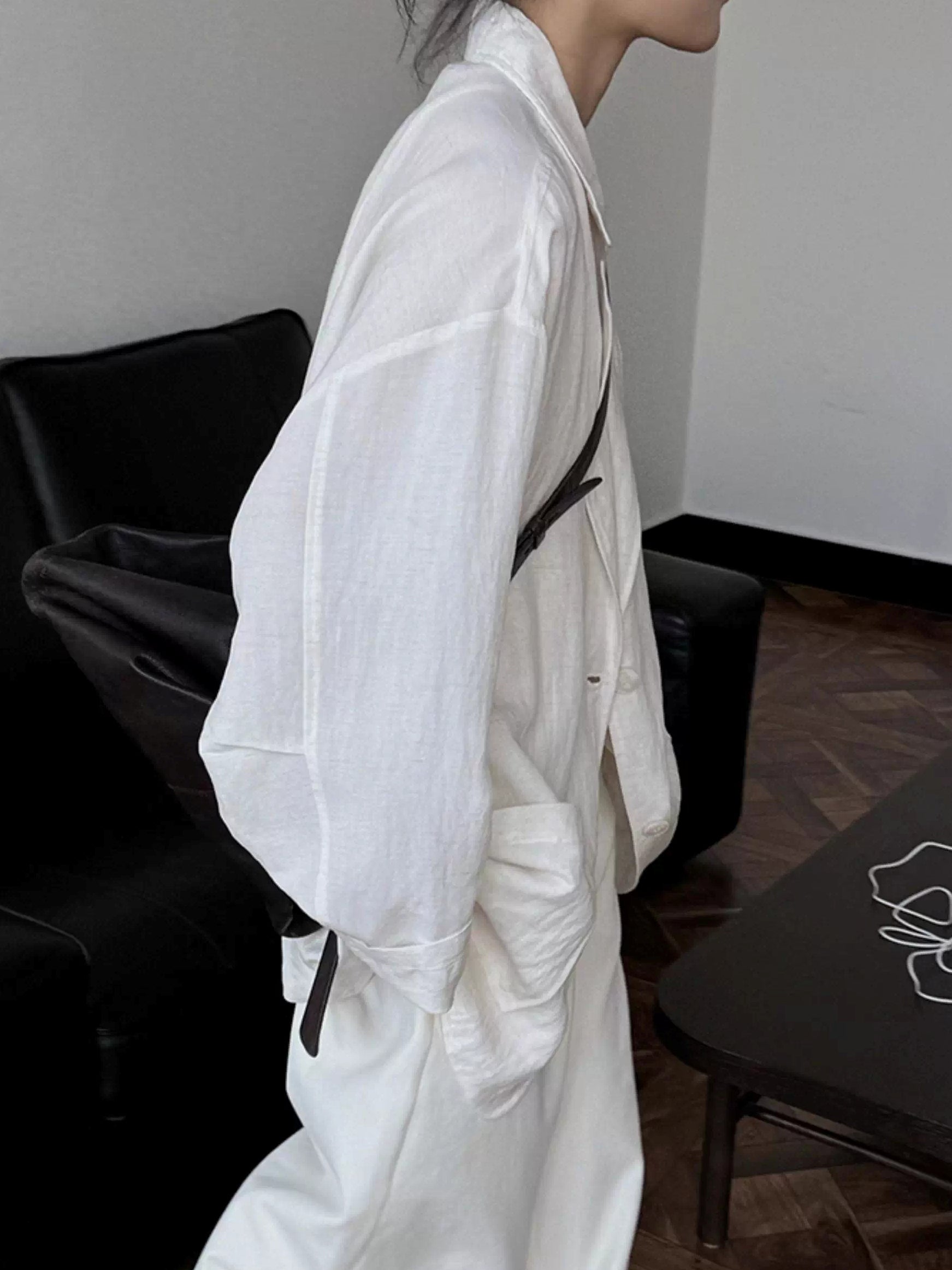 Loose-Fitting Linen Suit Jacket_BDHL7380