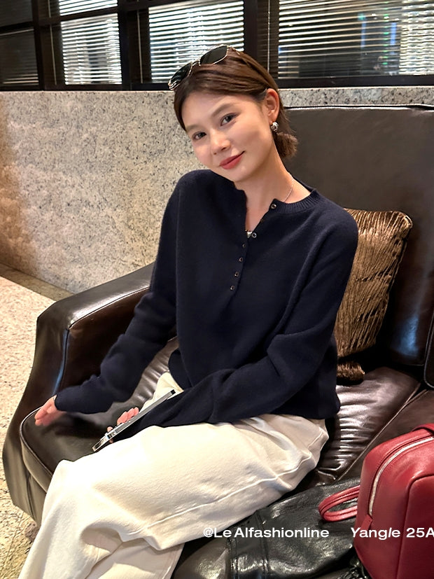 Henry Neck Knit Tops_BDHL7849