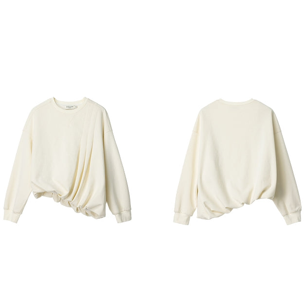 Asymmetrical Tucked Sweatshirt_BDHL7001