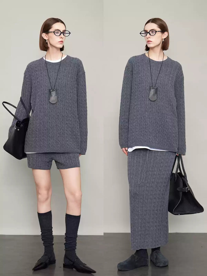 Cable Knit Sweater Or Shorts Or Skirt_BDHL6603