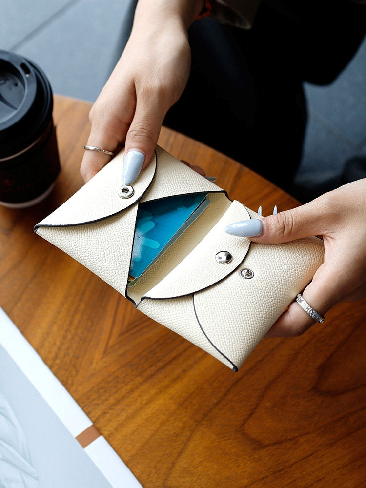 Pebbled Leather Snap Card Pouch_BDHL8420