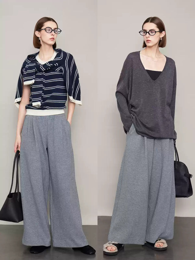 Velvet Thick Wide Draped Pants_BDHL6609