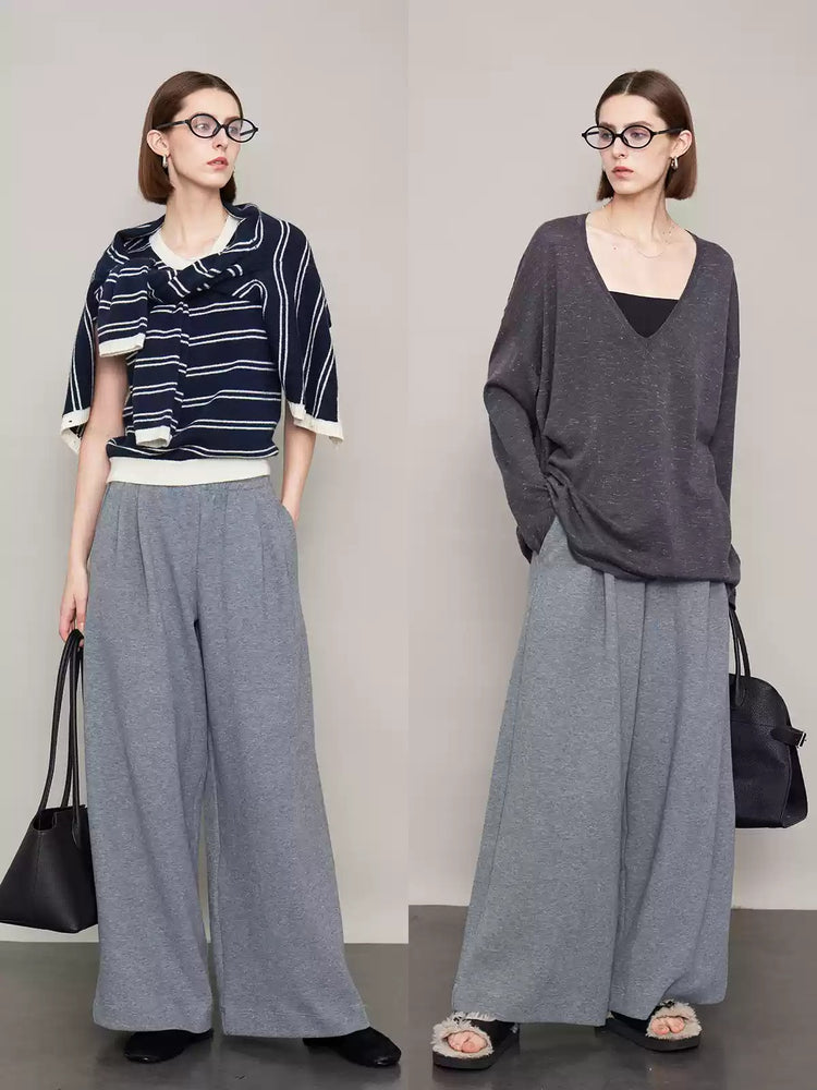 Velvet Thick Wide Draped Pants_BDHL6609