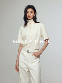 Ribbon Short-Sleeved T-Shirt_BDHL7243