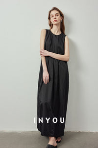 Tucked Sleeveless Dress_BDHL6118