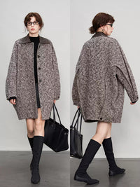 Jointed Collar Short Cocoon Coat_BDHL6690