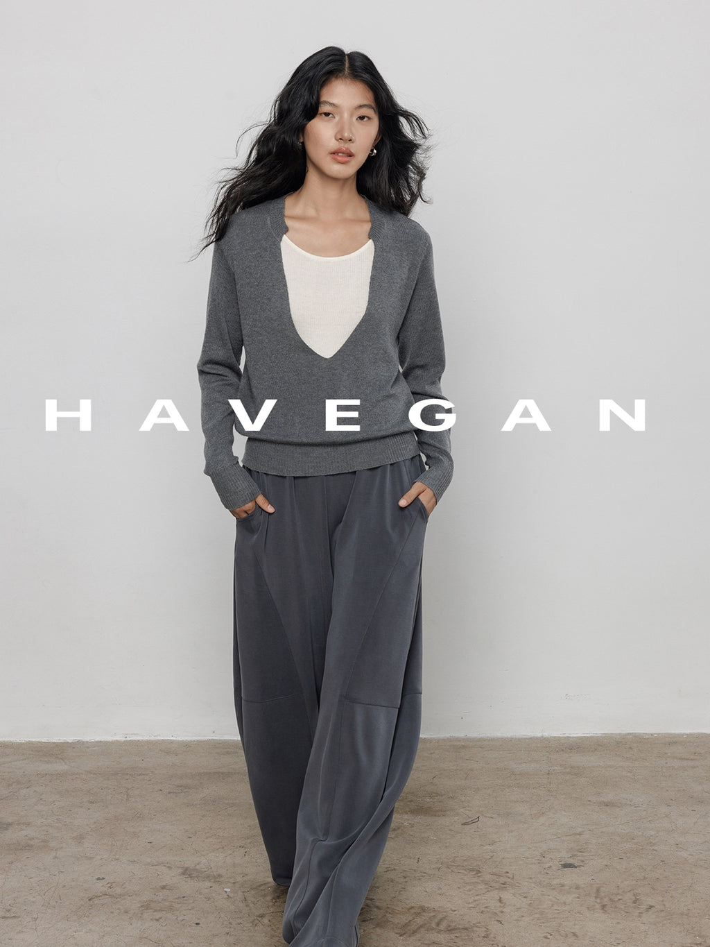 V-Neck Two-Piece Style Tops_BDHL7700