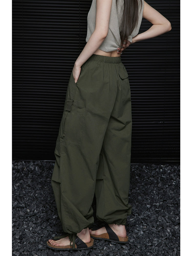 Military Green American Wide Pants_BDHL5897