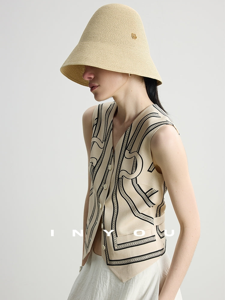 Printed Slim Vest Or Casual Pants_BDHL7485
