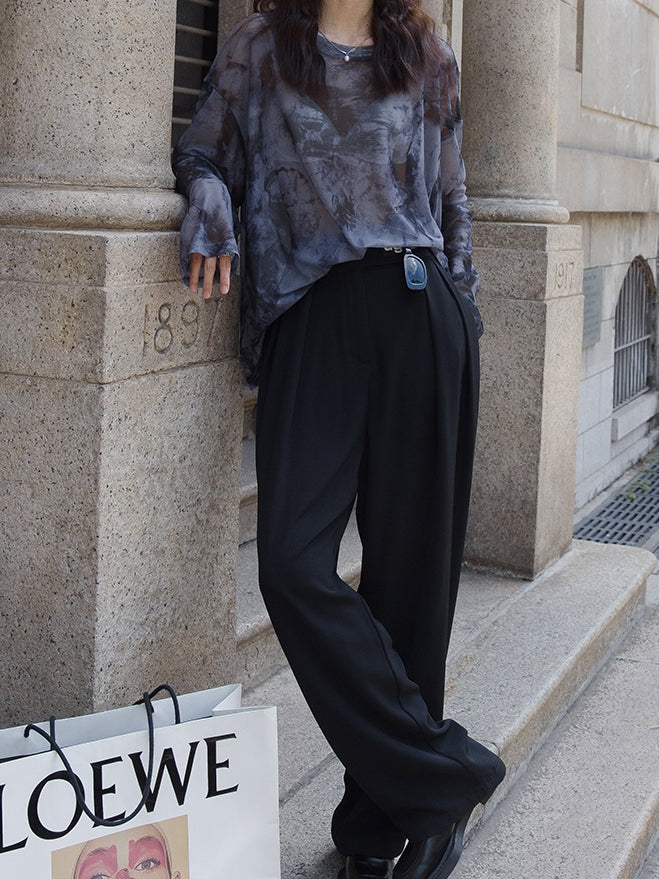 Thin Mesh Long-Sleeved Tops_BDHL7534