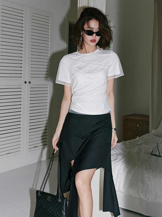 Hollow Mesh Faux-Style T-Shirt_BDHL7539