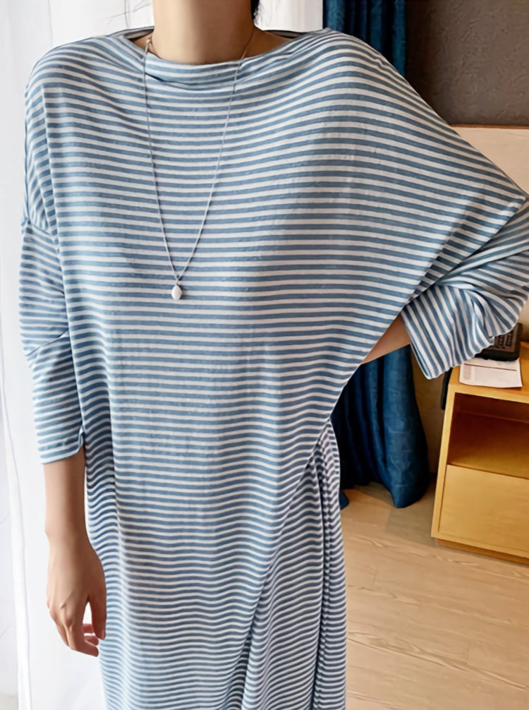 Striped Oversized Maxi Dress_BDHL6289