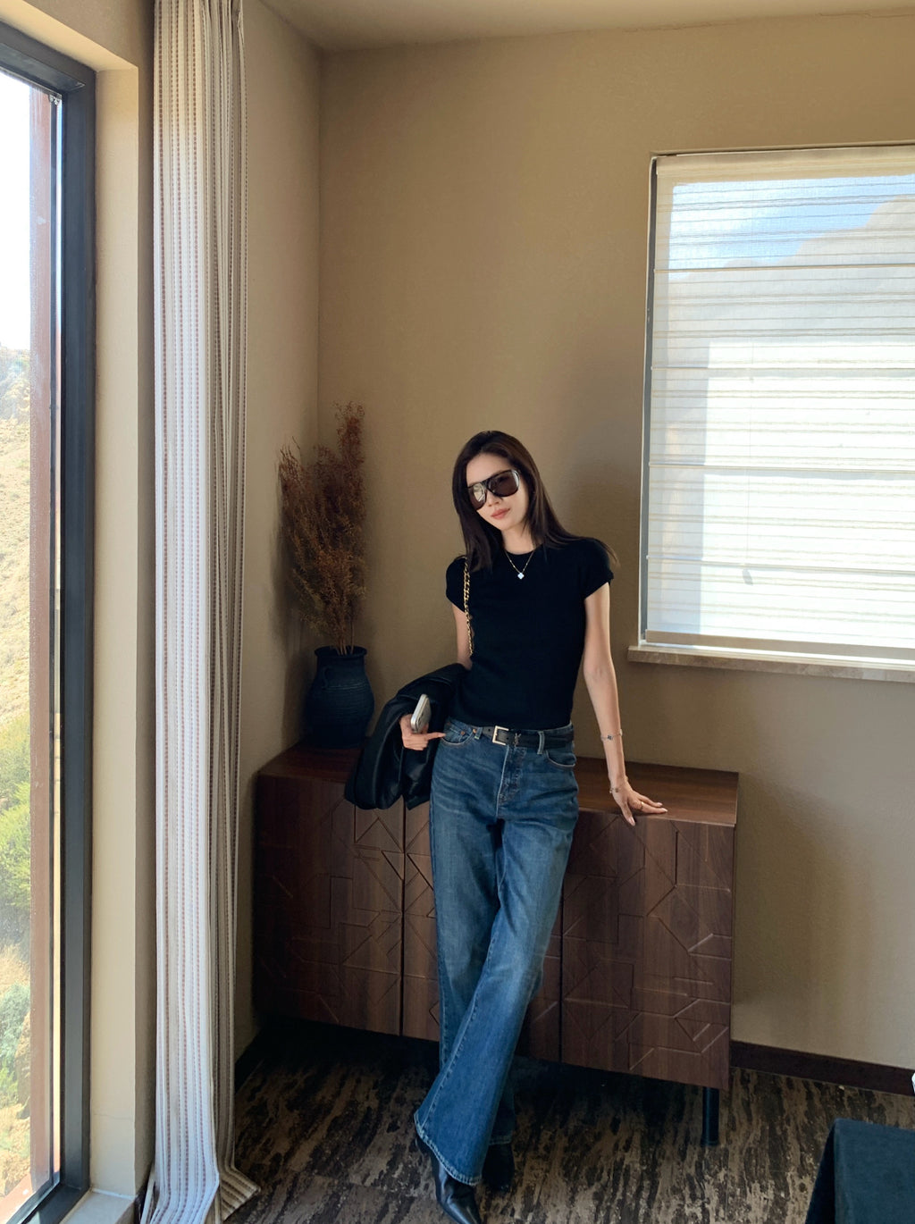 Vintage Wash High Rise Flare Jeans_BDHL8443