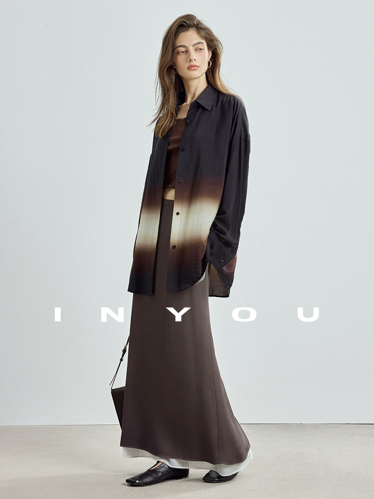 Double-Layer Back Slit Skirt_BDHL7718