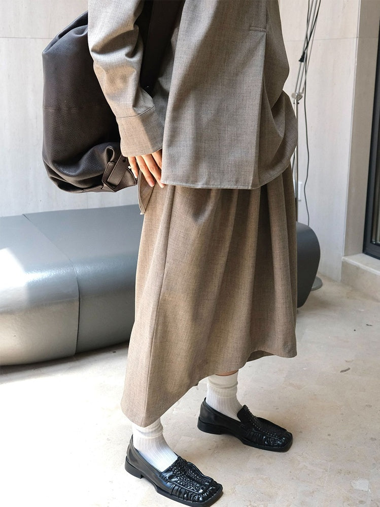 Irregular Pleated Long Skirt_BDHL6523