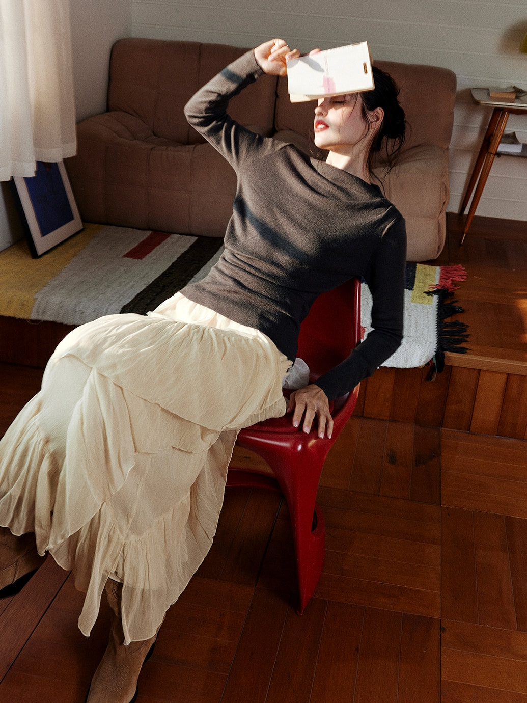 Asymmetrical Tulle Skirt_BDHL7999