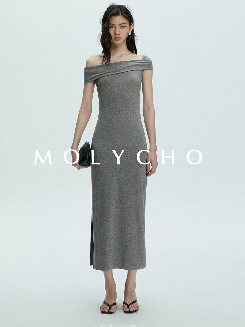One-Shoulder Slim Dress_BDHL7390