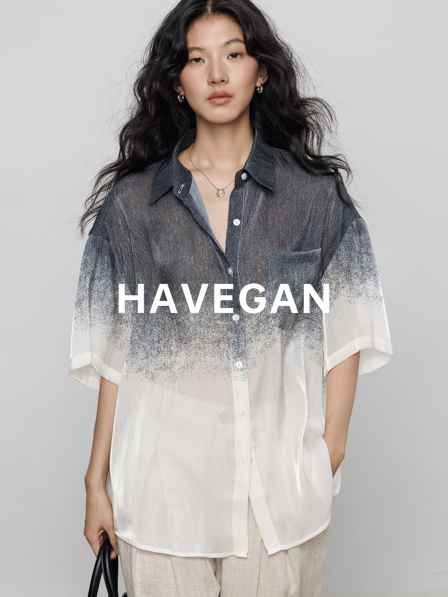 Gradation Print Short-Sleeved Shirt_BDHL7605