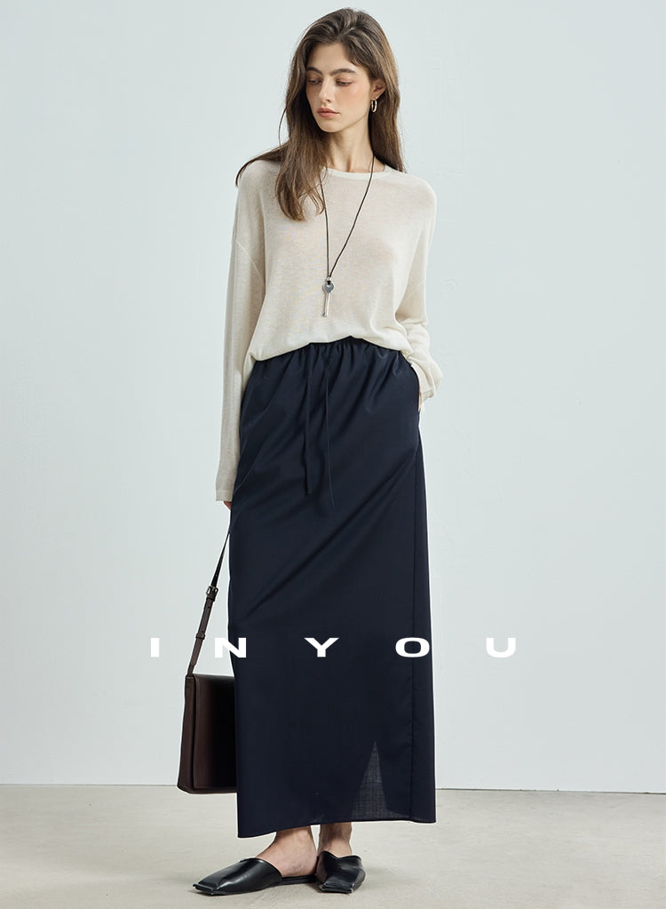 Round-Neck Loose-Fit Knit Tops_BDHL7752