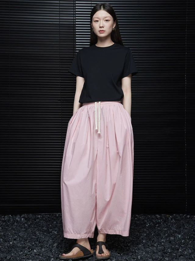 Drape Loose Pink Wide Pants_BDHL6043