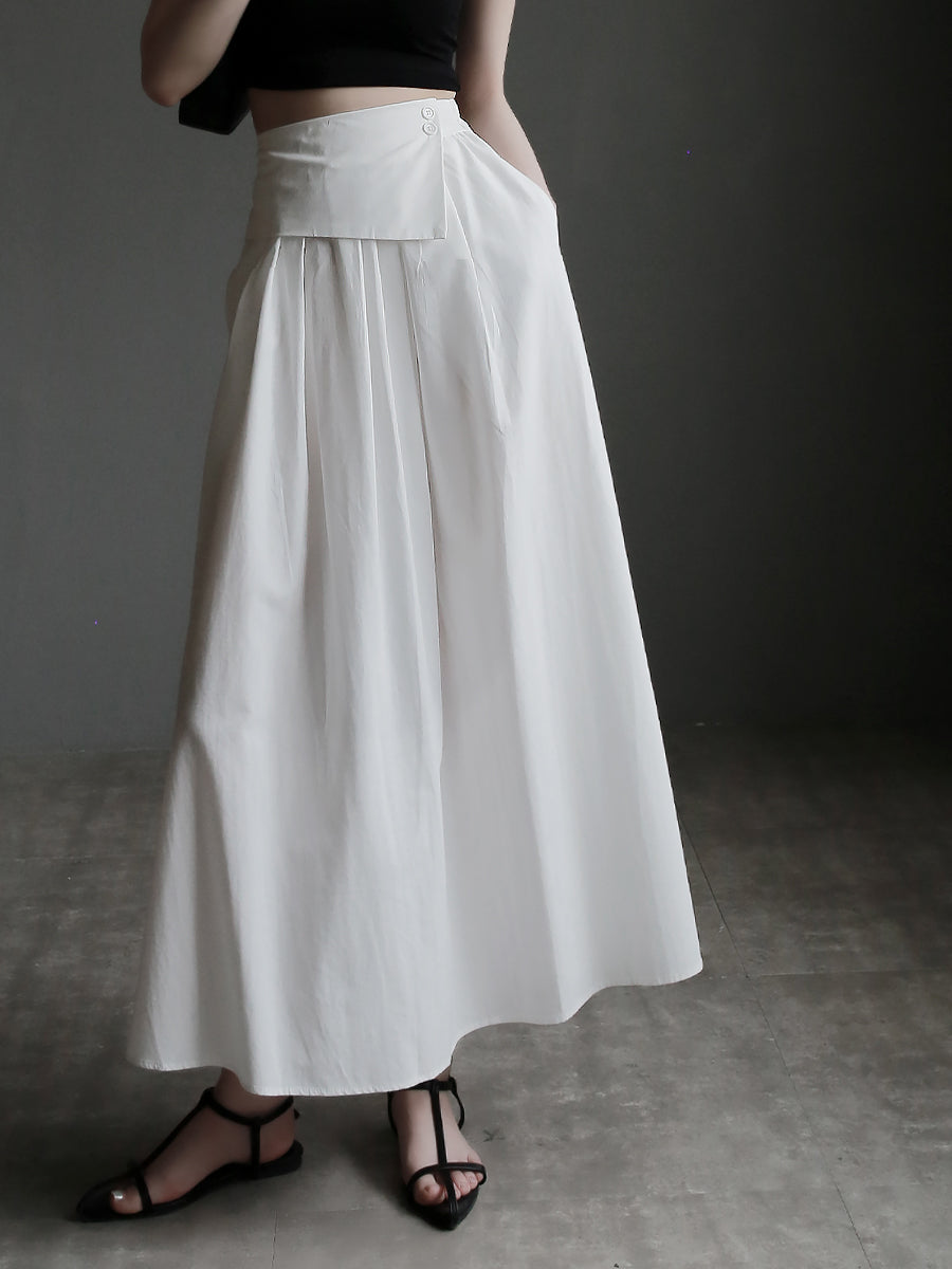 Waist Design A-Line Skirt_BDHL7572