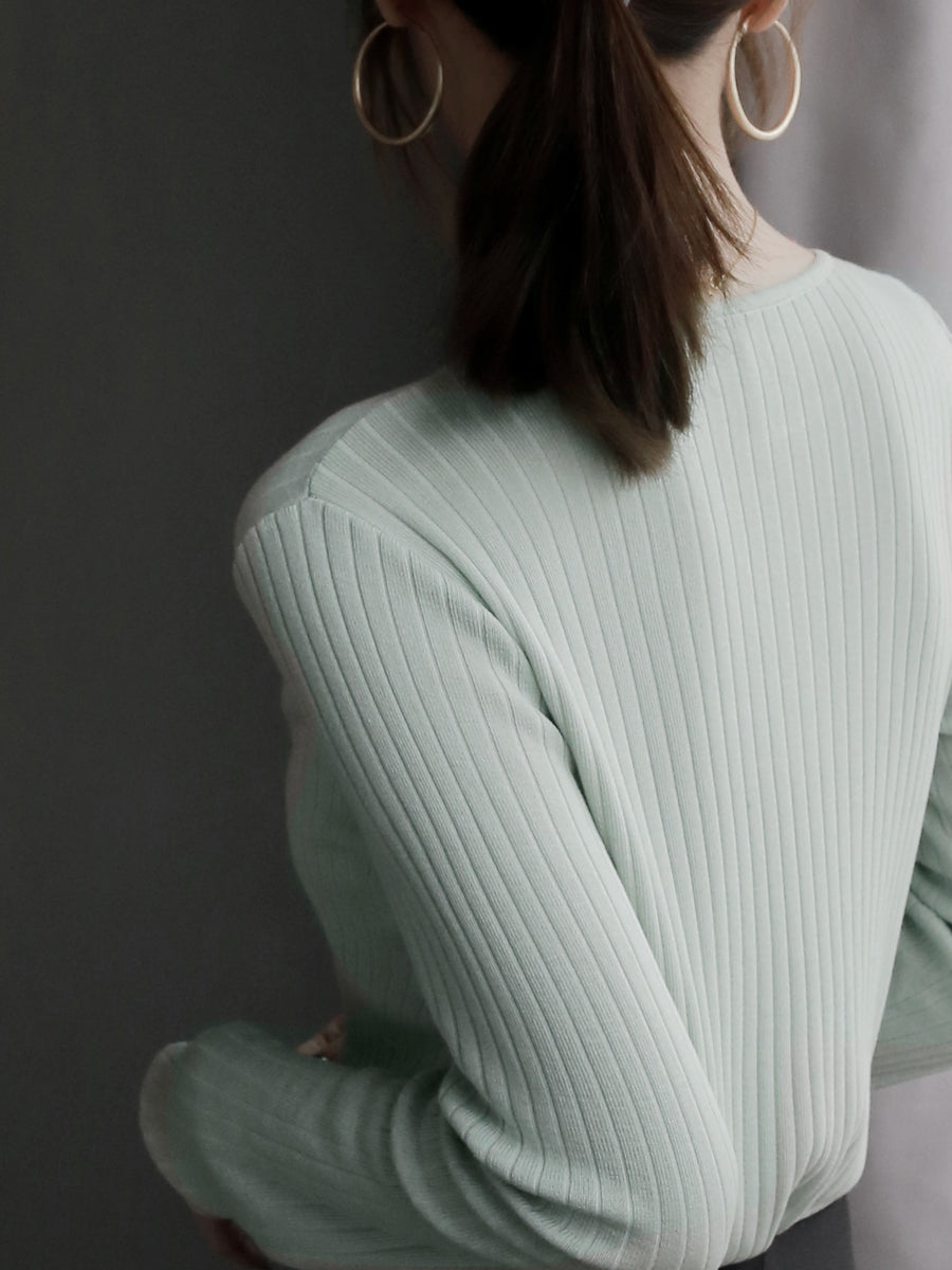 Skipper Ribbed Knit Tops_BDHL7268