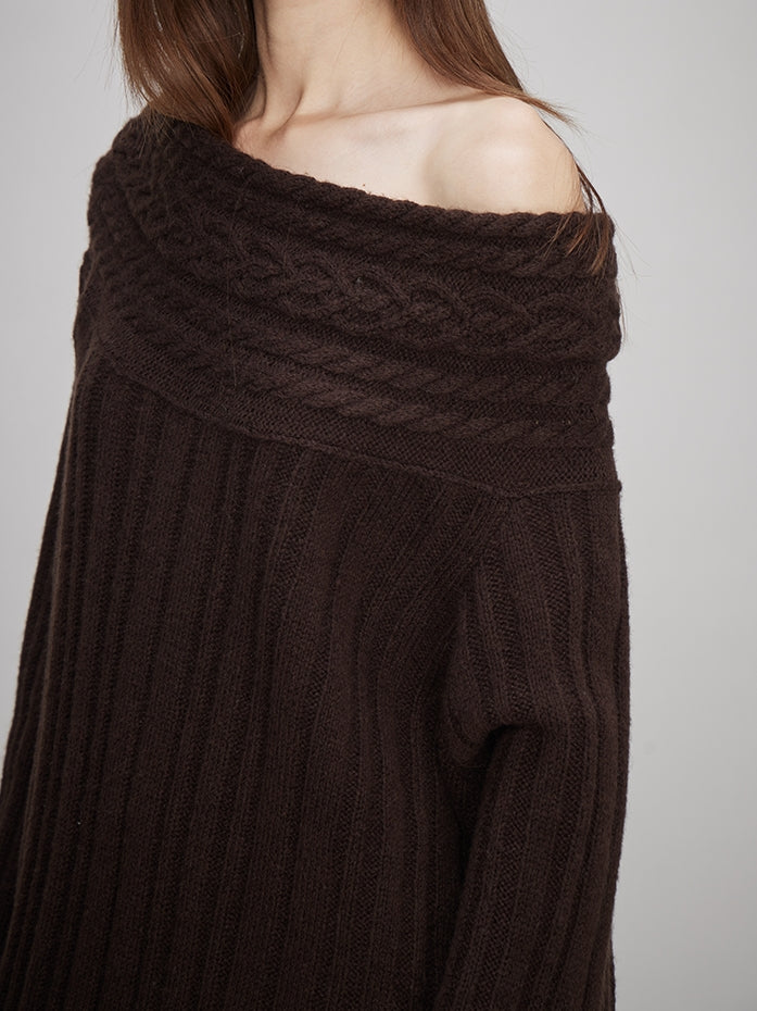 Off-Shoulder Knit Tops Or Knit Waist Skirt_BDHL7992