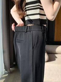 Elasticated Black Suit Pants_BDHL7212