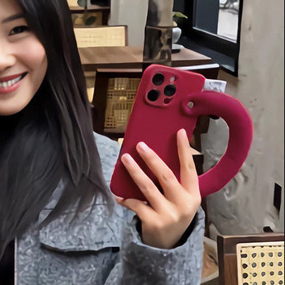 3D D Letter Soft iPhone Case with Cotton Wrist Strap_BDHL8191