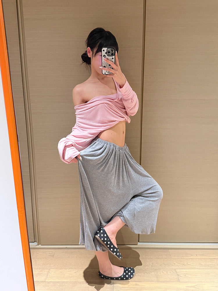Elastic-Waist Wide-Leg Cropped Pants_BDHL8369