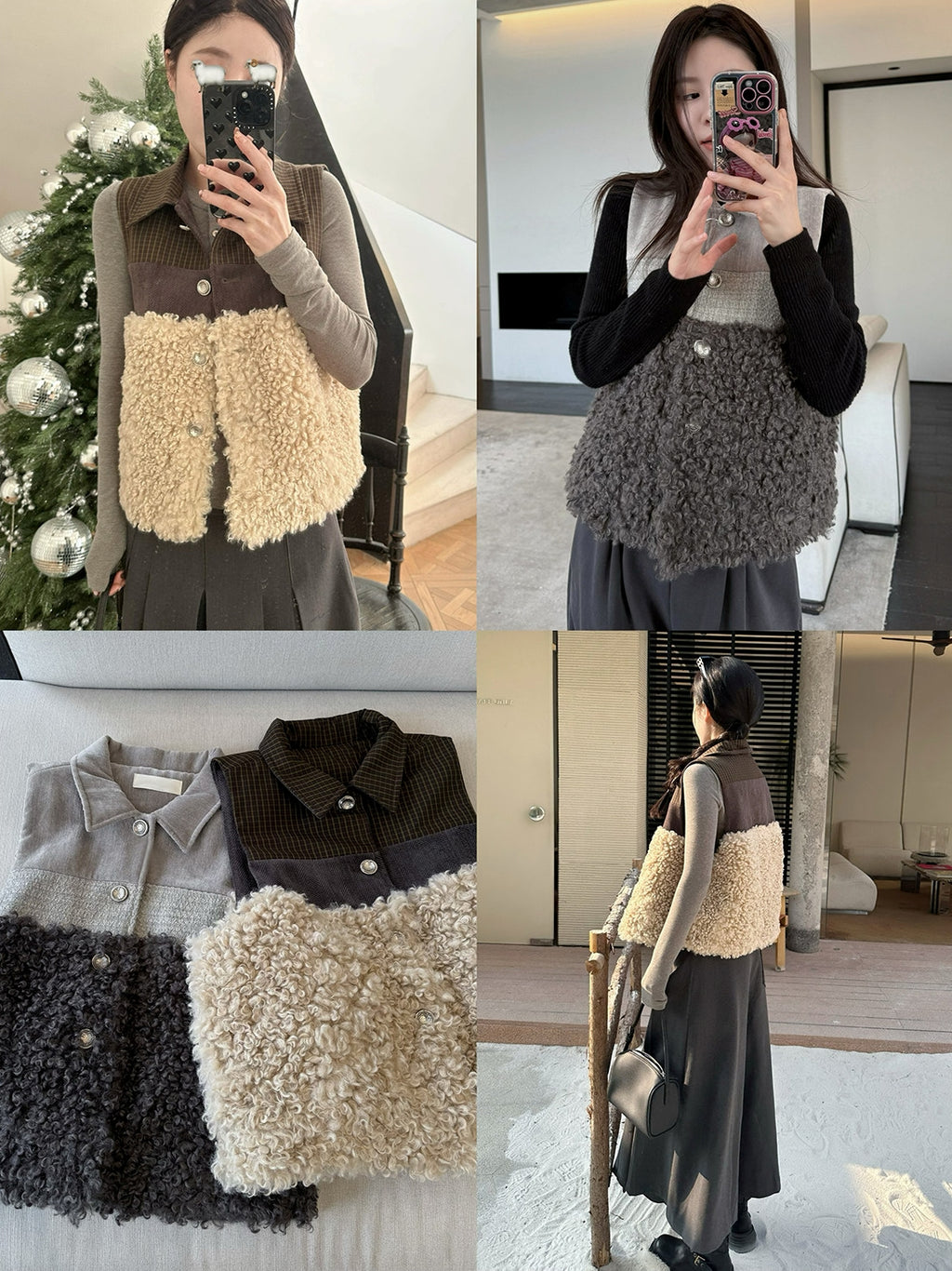 撞色毛絨背心_BDHL8087