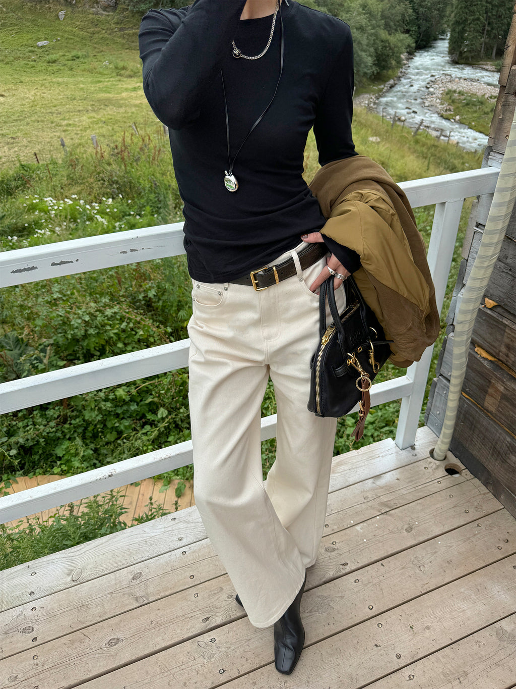 Slim Round Neck Long Sleeve Tops_BDHL7665