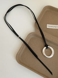 Black Rope Motif Necklace_BDHL7440