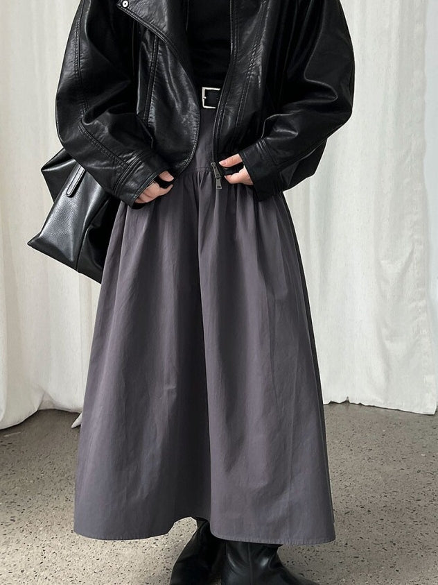 High-Waisted 3D Pleated Skirt_BDHL8043