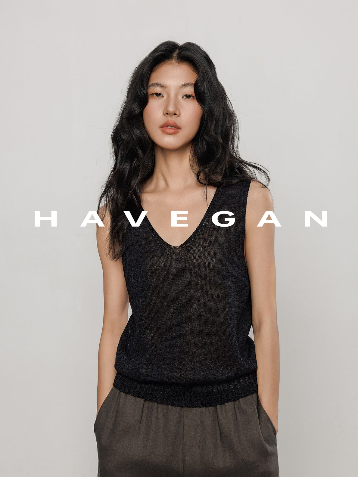 V-Neck Tie-Strap Knitted Vest_BDHL7477