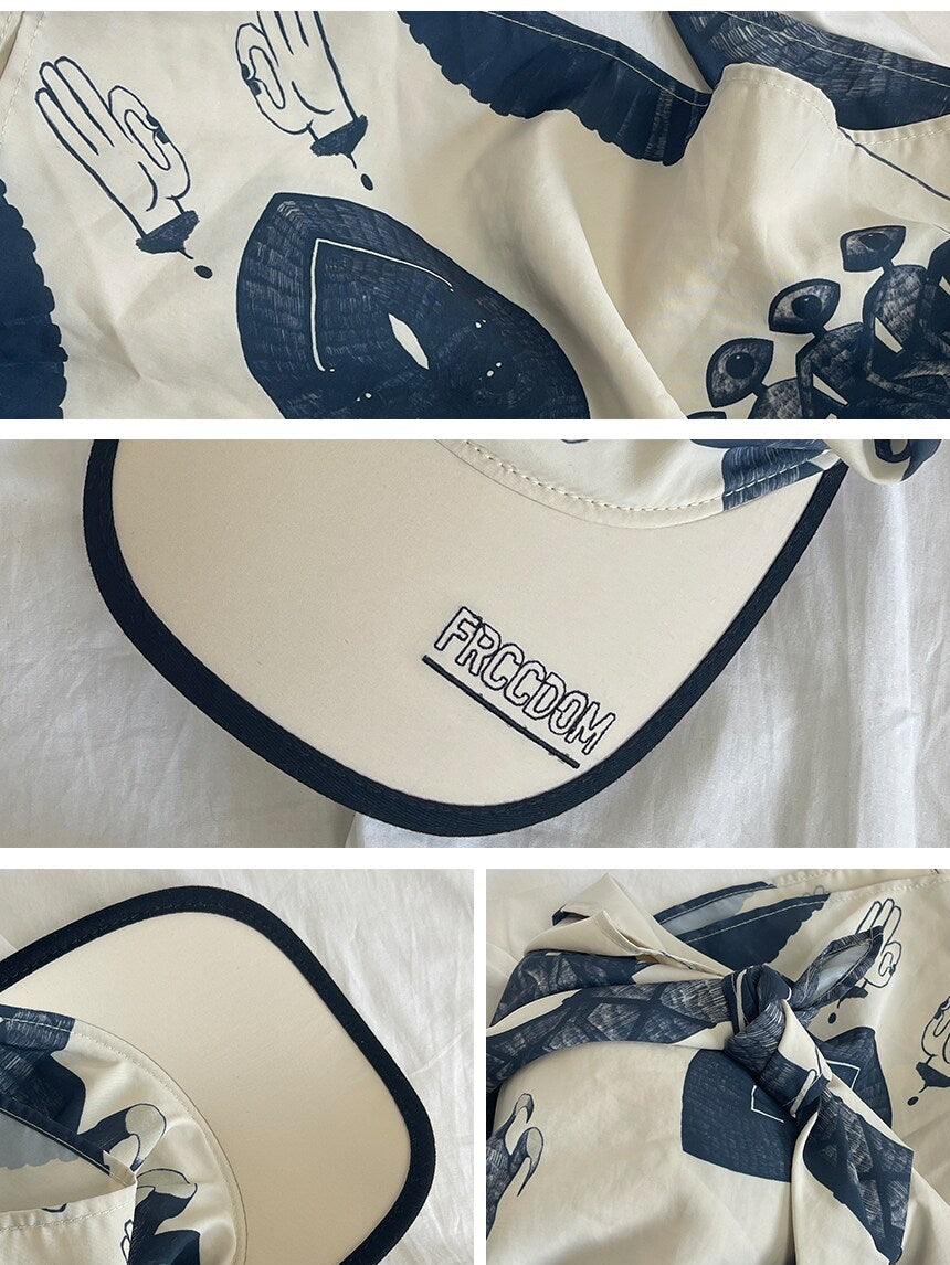 Graffiti Sunshade Neck-Flap Cap_BDHL8367