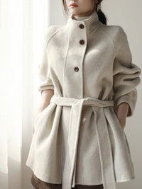 Stand-Up Collar Gown Coat_BDHL6872