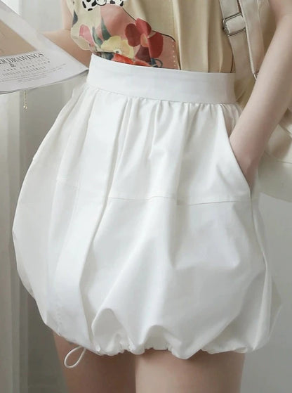 Flower Bud Style Drawstring Skirt_BDHL6084