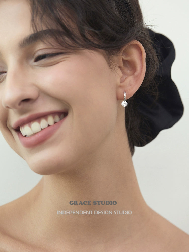 Exquisite suspended crystal sparkle pierced earrings_BDHL7684